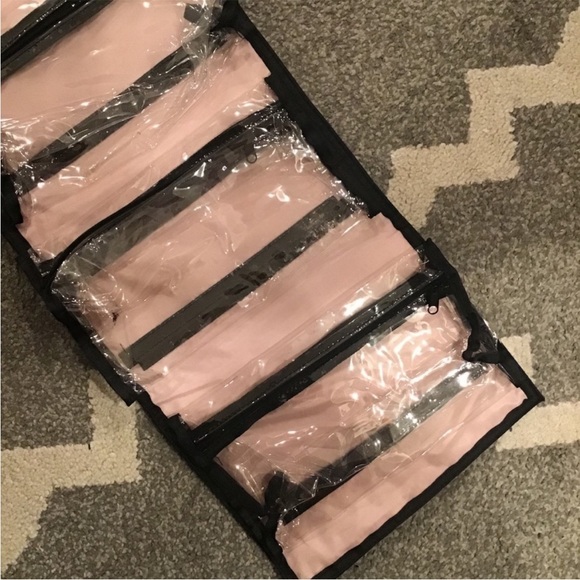 Mary Kay roll up travel makeup bag black pink - Picture 2 of 5